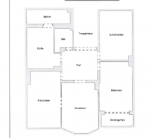 Grundriss zentrumsnahe 4-Raum-Wohnung im 2. OG mit Wintergarten, Balkon und Garage