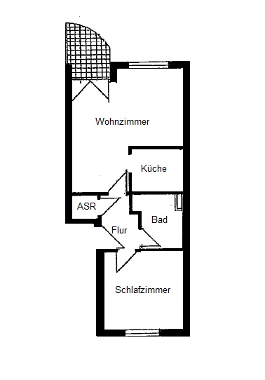Grundri� WE 32 Etagenwohnung Eisenach