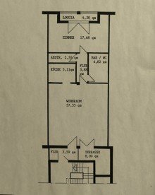Grundriss IDEALE KAPITALANLAGE: gro�e 2-Raumwohnung im Dachgeschoss mit Balkon und Tiefgaragenstellplatz