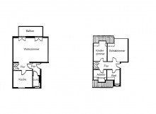 Grundriss 3,5 Raum-Maisonettewohnung mit Balkon im 2. Obergeschoss in beliebter Wohnanlage
