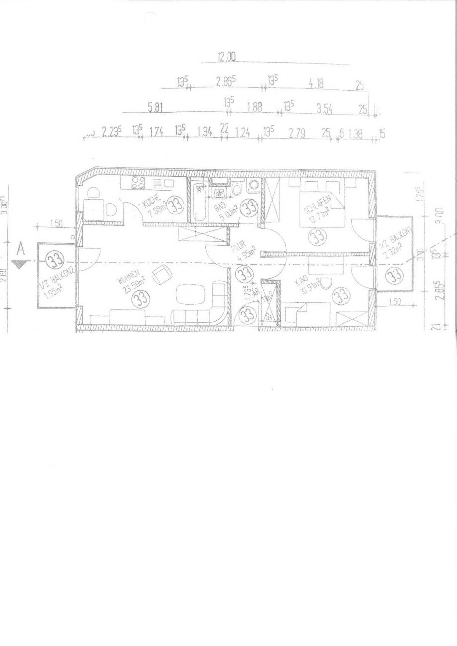 Grundriss WE 33 Etagenwohnung Eisenach