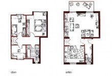 Grundriss 3,5 Raum Maisonettewohnung mit Balkon in beliebter Wohnanlage