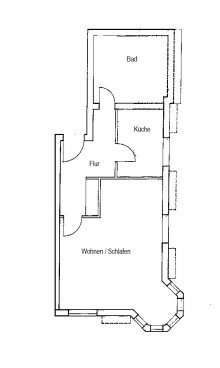 Grundriss VERKAUF: 1-Raumwohnung im Stadtzentrum