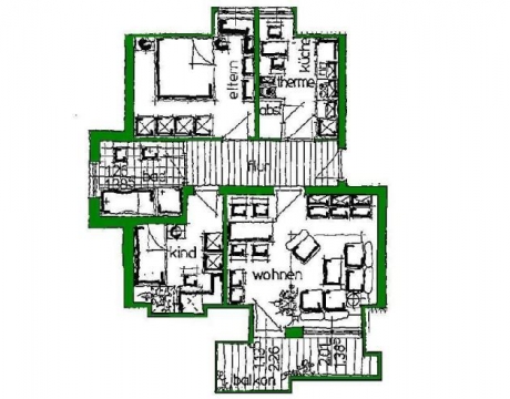 Grundriss Dachgeschosswohnung Gerstungen